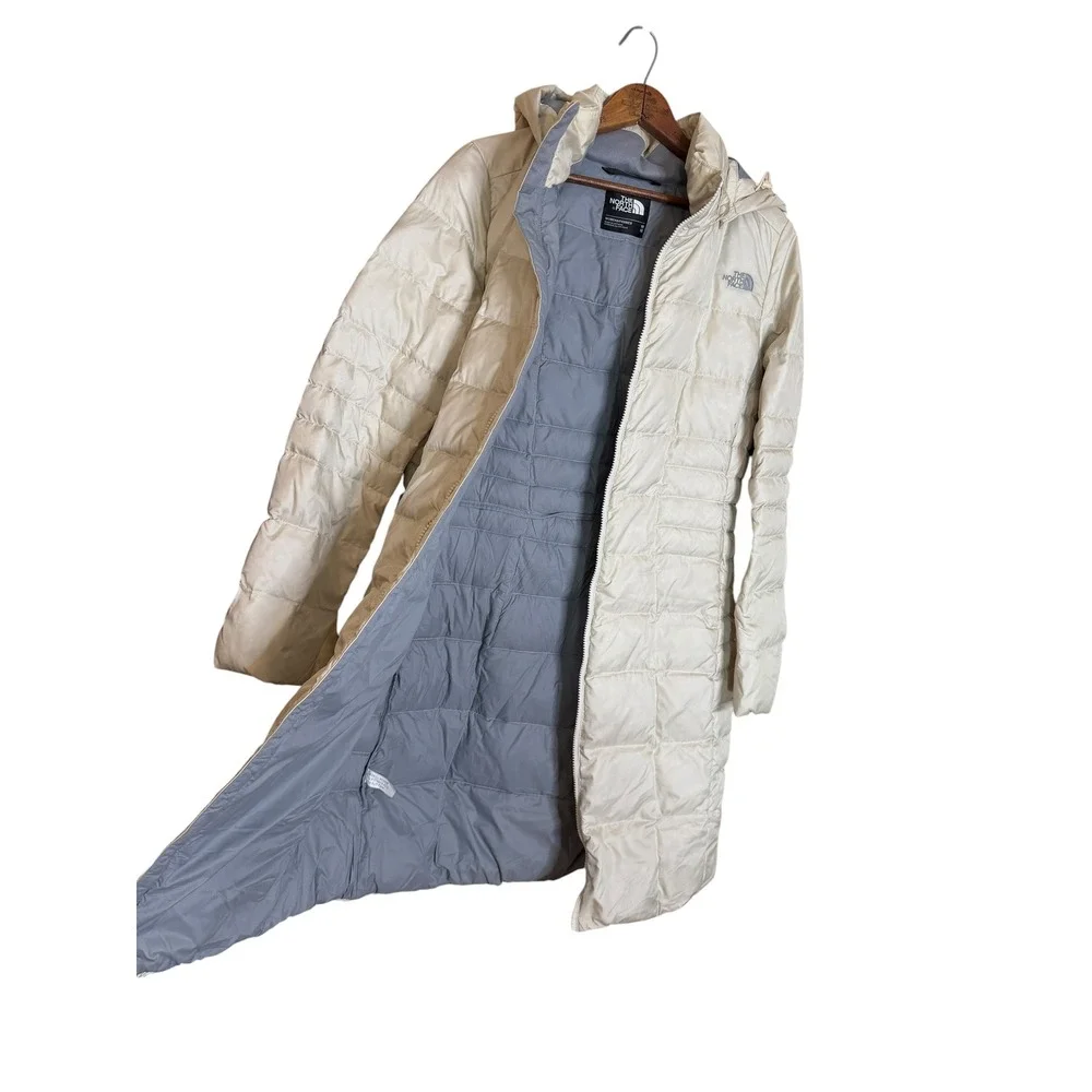 The North Face Womens Metropolis 550 Down Parka Jacket Cream Off-White Size M